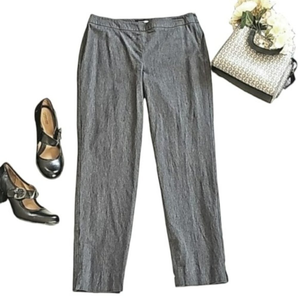Talbots Women's Dress Pants Size 6 Dark Grey Chatham Ankle Fitted Side Zipper